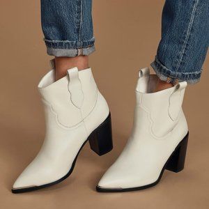 Steve Madden ZORA Fashion Boot, White Leather, 7.5